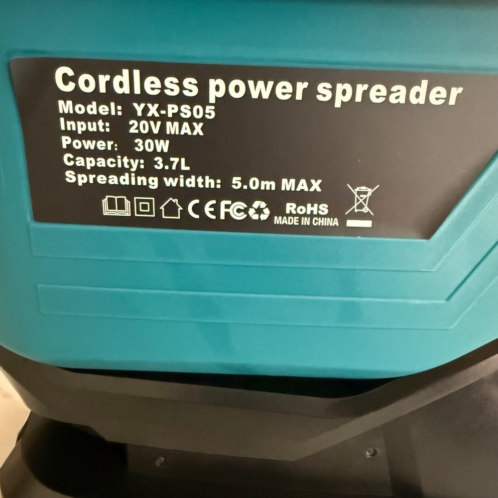 Cordless Power Spreader Seed Fertilizer Salt Adjustable Flow 3.7L for Makita 18V - Picture 4 of 6